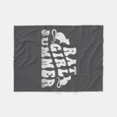 Rat Girl Summer, Animal Lover, Hello Summer, Funny フリースブランケット (正面(横))