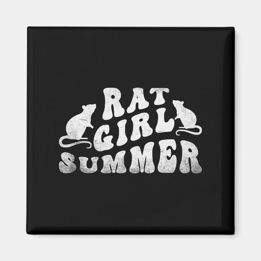 Rat Girl Summer, Animal Lover, Hello Summer, Funny マグネット (正面)