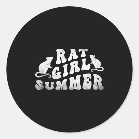 Rat Girl Summer, Animal Lover, Hello Summer, Funny ラウンドシール (正面)