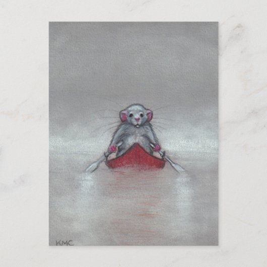 Rat in Boat in Fogはがき ポストカード (正面)