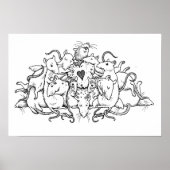 Rat pile with heart cookie ポスター (正面)