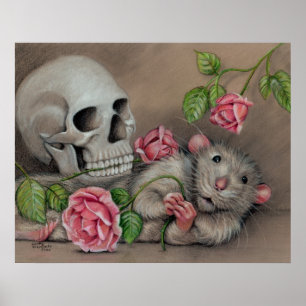 Rat Skull Roses poster ポスター