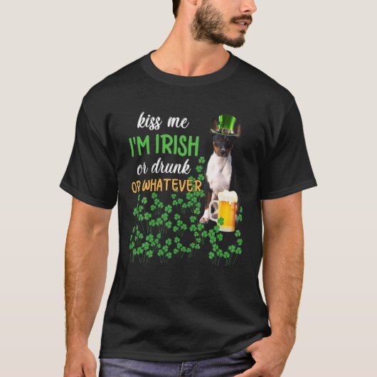 Rat Terrierキス私はアイリッシュか飲何か Tシャツ (正面)
