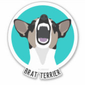 Rat terrier brat terrierステッカー シール (正面)