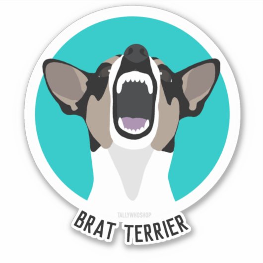 Rat terrier brat terrierステッカー シール (正面)