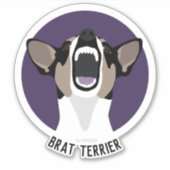 Rat terrier brat terrierステッカー シール (正面)