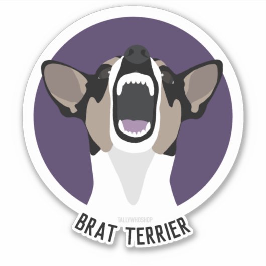 Rat terrier brat terrierステッカー シール (正面)