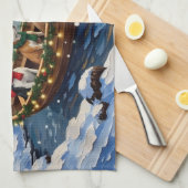 Rat Terrier Christmas Boat Holiday キッチンタオル (四つ折り)