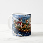 Rat Terrier Christmas Boat Holiday コーヒーマグカップ (正面左)