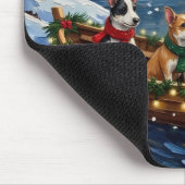 Rat Terrier Christmas Boat Holiday マウスパッド (コーナー)