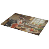 Rat Terrier Cooking in Kitchen カッティングボード (角)