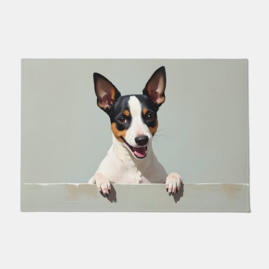 Rat Terrier Dog Doormat Art ドアマット (正面)