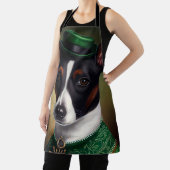 Rat Terrier Dog in St. Patrick's Day Dress エプロン (インサイチュ)