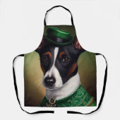 Rat Terrier Dog in St. Patrick's Day Dress エプロン (正面)