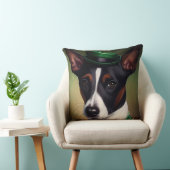 Rat Terrier Dog in St. Patrick's Day Dress クッション (椅子)