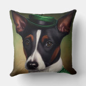 Rat Terrier Dog in St. Patrick's Day Dress クッション (裏面)