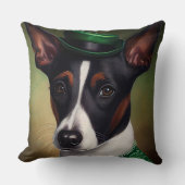 Rat Terrier Dog in St. Patrick's Day Dress クッション (正面)