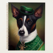 Rat Terrier Dog in St. Patrick's Day Dress プランナー手帳 (正面)
