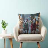 Rat Terrier Dogs Christmas Snow Holiday クッション (椅子)