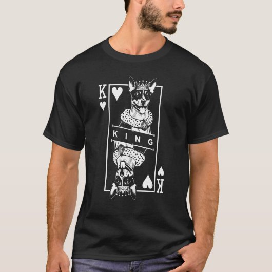 Rat Terrier King Of Hearts Funny Rattie Dog Card P Tシャツ (正面)