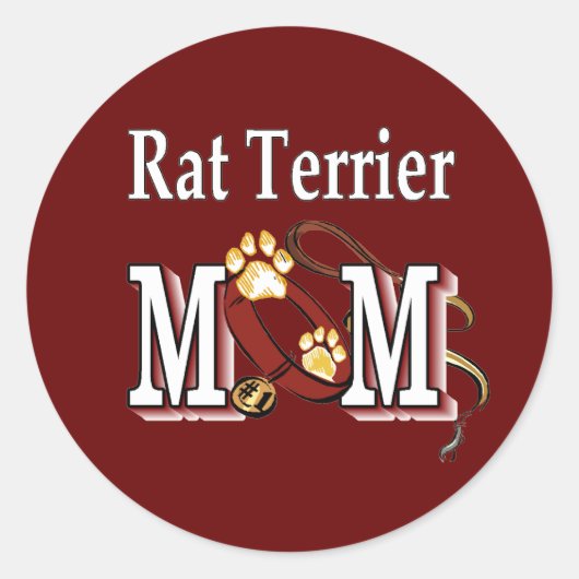 Rat Terrier MOMギフト ラウンドシール (正面)