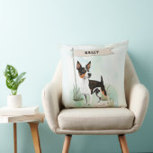 Rat Terrier Watercolor Personalized Dog クッション (椅子)