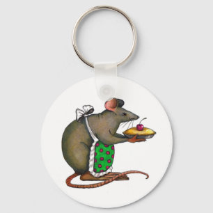 Rat With Pieかわいいママ: 引くこと: 色の鉛筆 キーホルダー