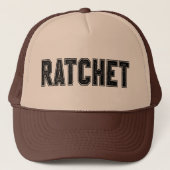 RATCHET Distressed Varsity Print Trucker Hat キャップ (正面)