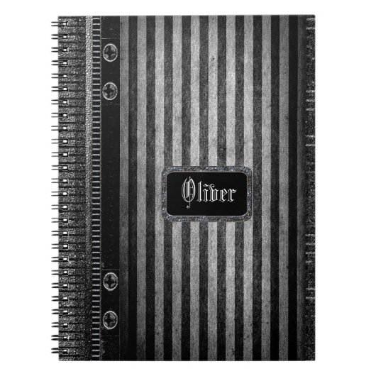 Rathboneのビクトリア時代の人のストライプ ノートブック (正面)