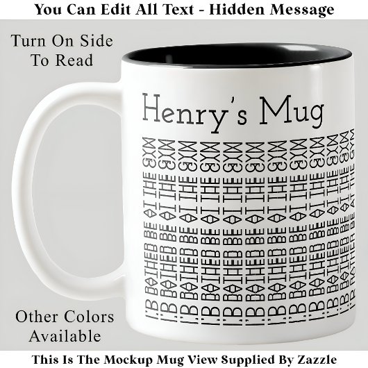 Rather Be At The Gym & Name 154BW Hidden Message  ツートーンマグカップ