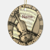 Rather Play Violin セラミックオーナメント (左)