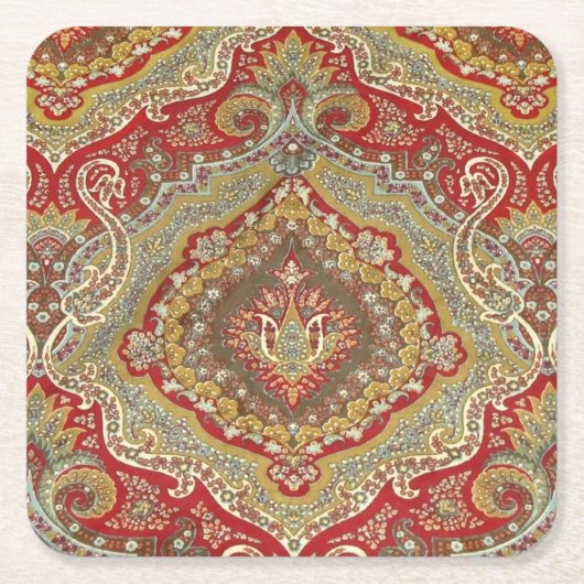 Ratihのペイズリー スクエアペーパーコースター (正面)