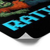 Ratio’d Pixelated Zombie Gamer Teag Npc Halloweeen ポスター (角)