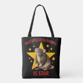 "RATS"を逆から読むと"STAR"! 面白いネズミのデザイン トートバッグ (裏面)
