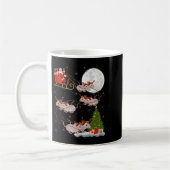 Rats Santa Sleigh Flying Funny Magical Christmas T コーヒーマグカップ (左)