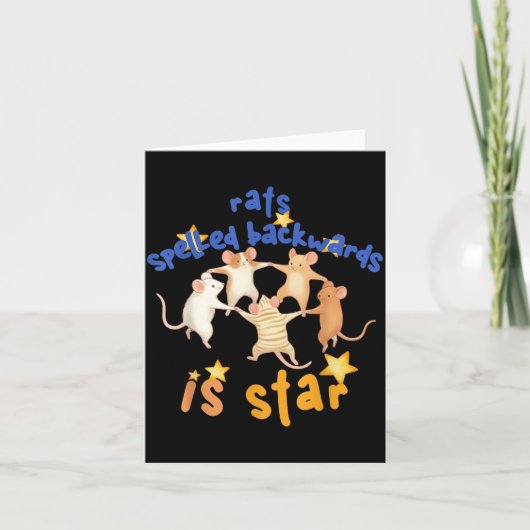 Rats Spelled Backwards Is Star Funny Rat Meme Rat  カード (正面)