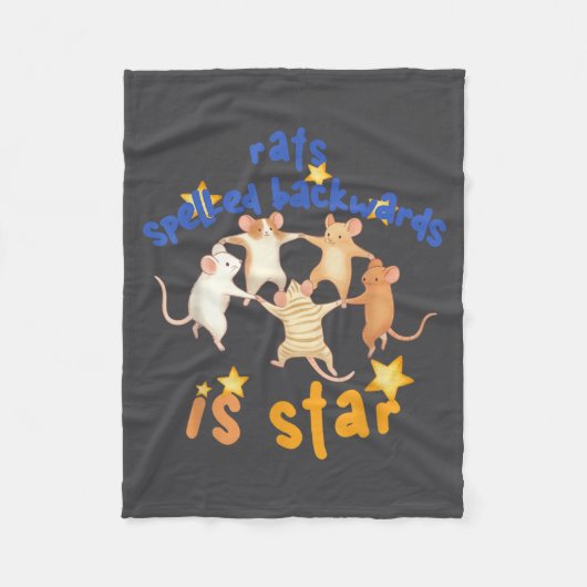 Rats Spelled Backwards Is Star Funny Rat Meme Rat  フリースブランケット (正面)