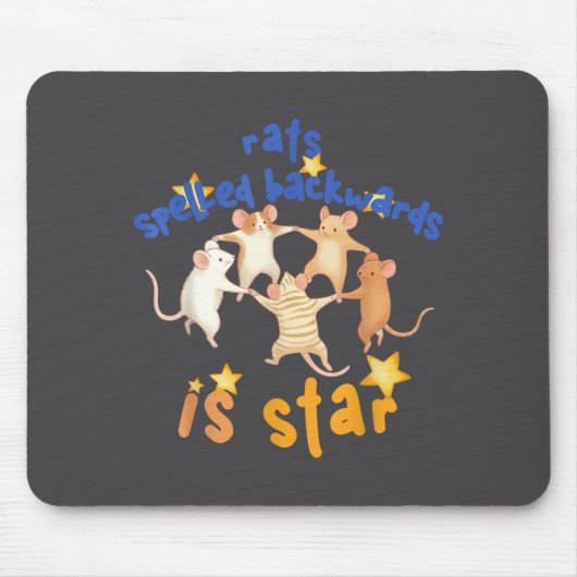 Rats Spelled Backwards Is Star Funny Rat Meme Rat  マウスパッド (正面)