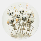 Rattle Some Bones! Playful Adult Halloween Party ラウンドシール (正面)