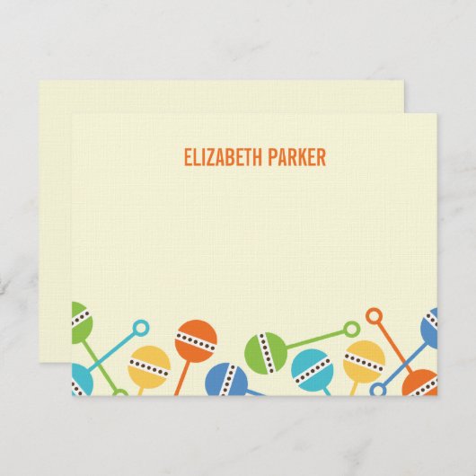 Rattles Baby Shawerモダンサンキューカード サンキューカード (正面/裏面)