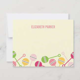 Rattles Baby Shawerモダンサンキューカード ノートカード