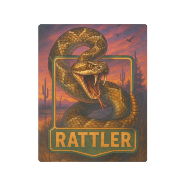Rattlesnake Sign メタルプリント (正面)