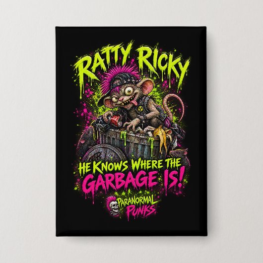 Ratty Ricky – 超常パンク 缶バッジ (正面)