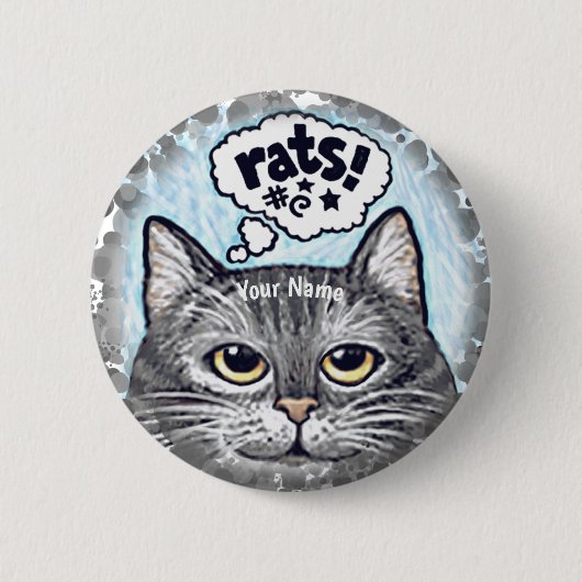 ratzcat 猫 ネズミ 缶バッジ (正面)