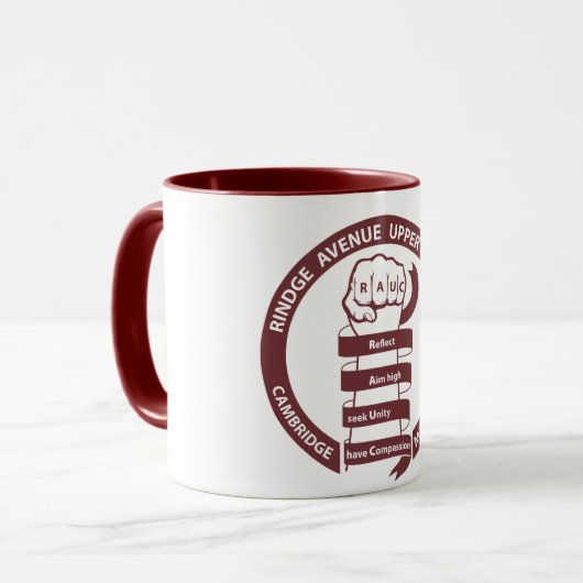 RAUC Mug Maroon Logo マグカップ (正面左)