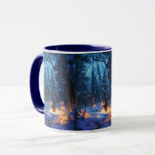 Rauhnächte Ritual im Winterwald Sternenhimmel マグカップ (正面左)