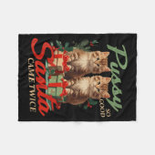 Raunchy Christmas Cat Naughty Funny Gag Prank Humo フリースブランケット (正面(横))