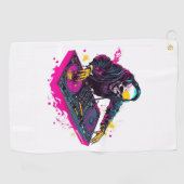 Raveスカル- EDMパーティースケルトンDJ ゴルフタオル (横)