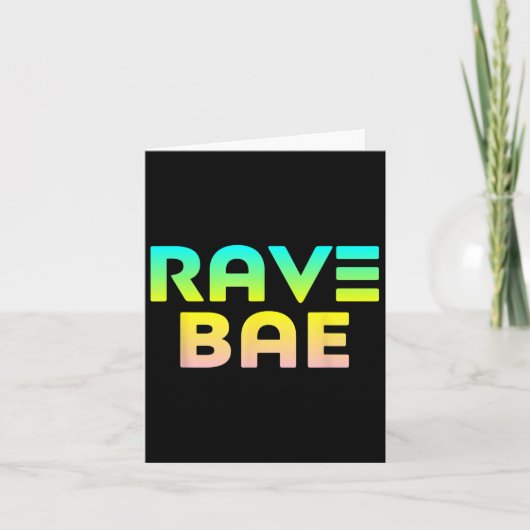 Rave Bae - レイバー 引用 EDM音楽フェスティバル カード (正面)