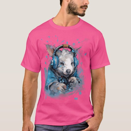 Rave Edmウォンバットヘッドフォン Tシャツ (正面)